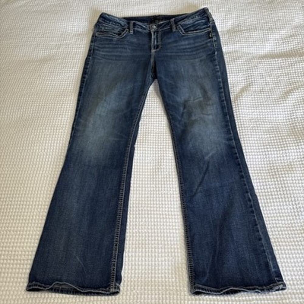 Silver Jeans Co Suki Mid Slim Boot Jeans Sz 14 L 31 (30) Dark Wash Stretch EUC